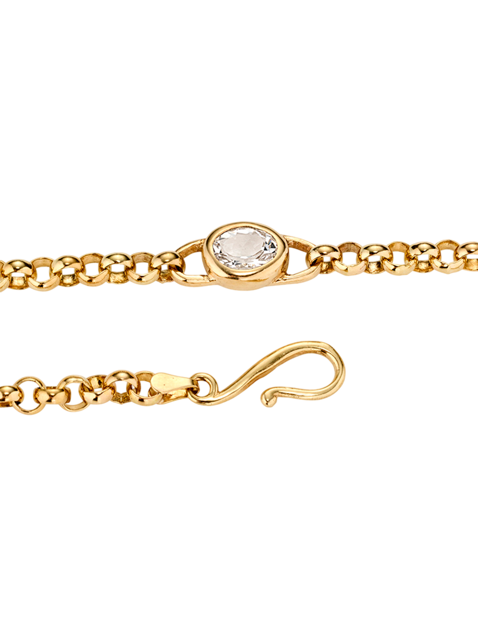 Mermesa chain necklace with quartz - solid gold